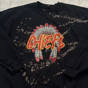 Jerzees Black Crew Neck Sweater Chiefs Design